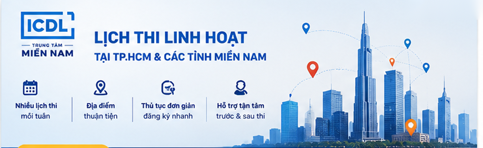 Minh họa hỗ trợ lịch thi ICDL tại TP.HCM và các tỉnh phía Nam